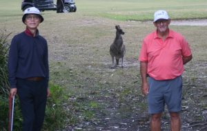 Robin Kim from North Ryde, David Shearer from Magenta Shores and A Kangaroo